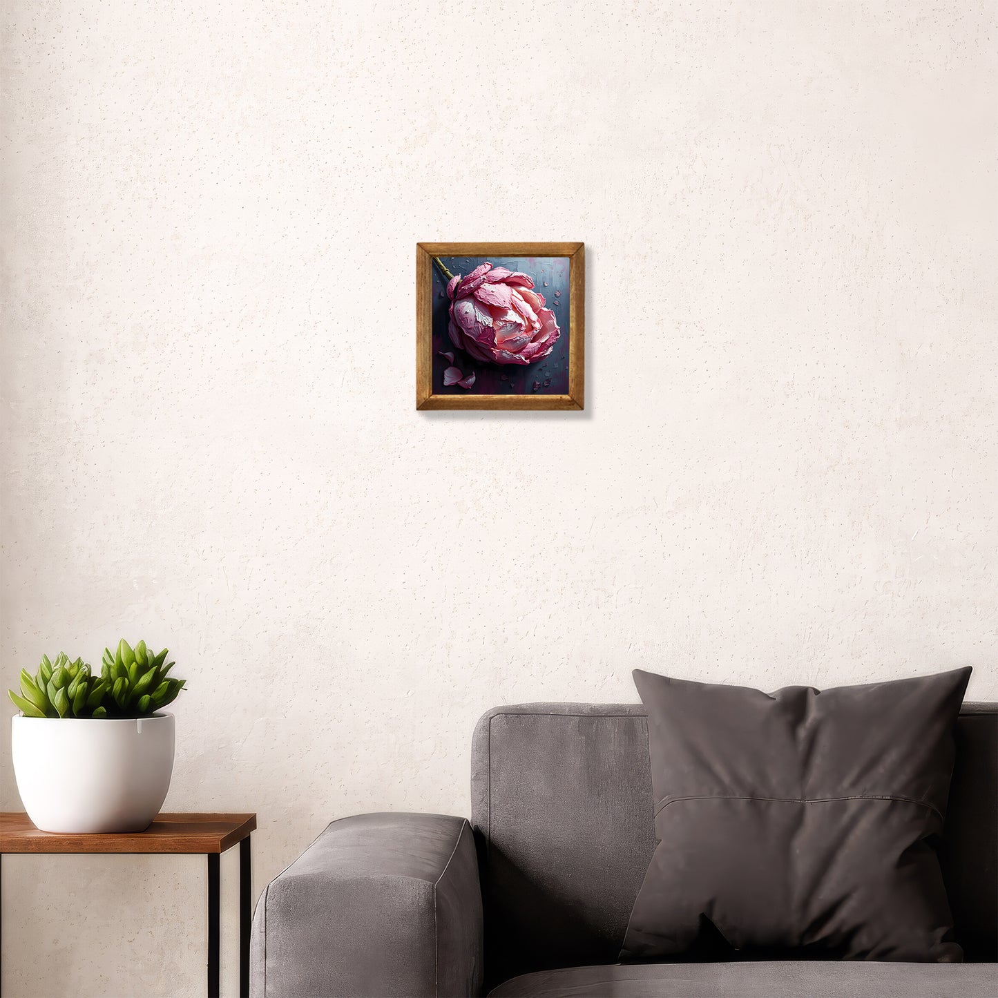 Romantic Peony Natural Stone Wall Art