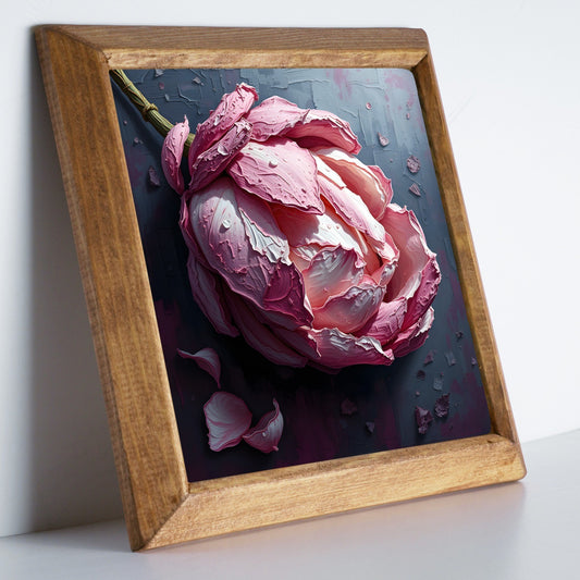 Romantic Peony Natural Stone Wall Art