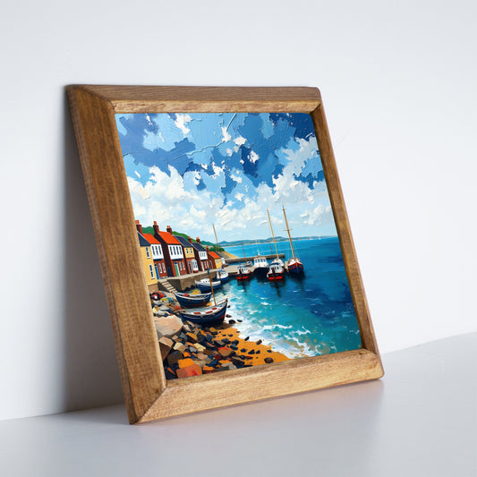 Seaside Harbour Natural Stone Wall Art