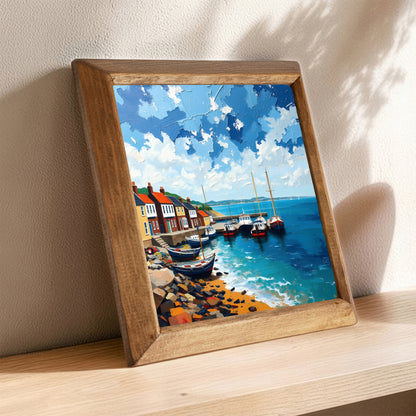 Seaside Harbour Natural Stone Wall Art