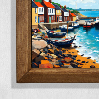 Seaside Harbour Natural Stone Wall Art