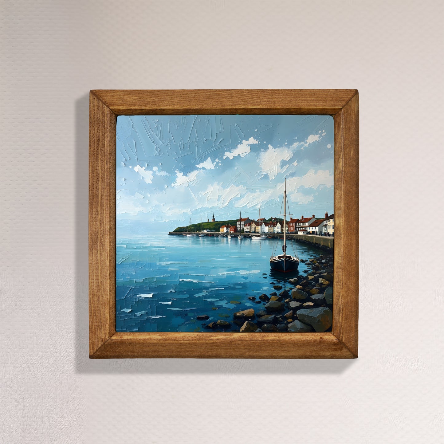 Peaceful Harbour Natural Stone Wall Art