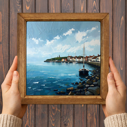 Peaceful Harbour Natural Stone Wall Art