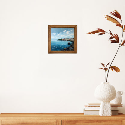 Peaceful Harbour Natural Stone Wall Art