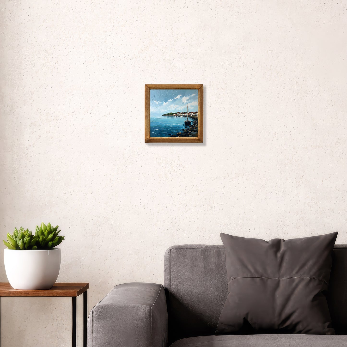 Peaceful Harbour Natural Stone Wall Art