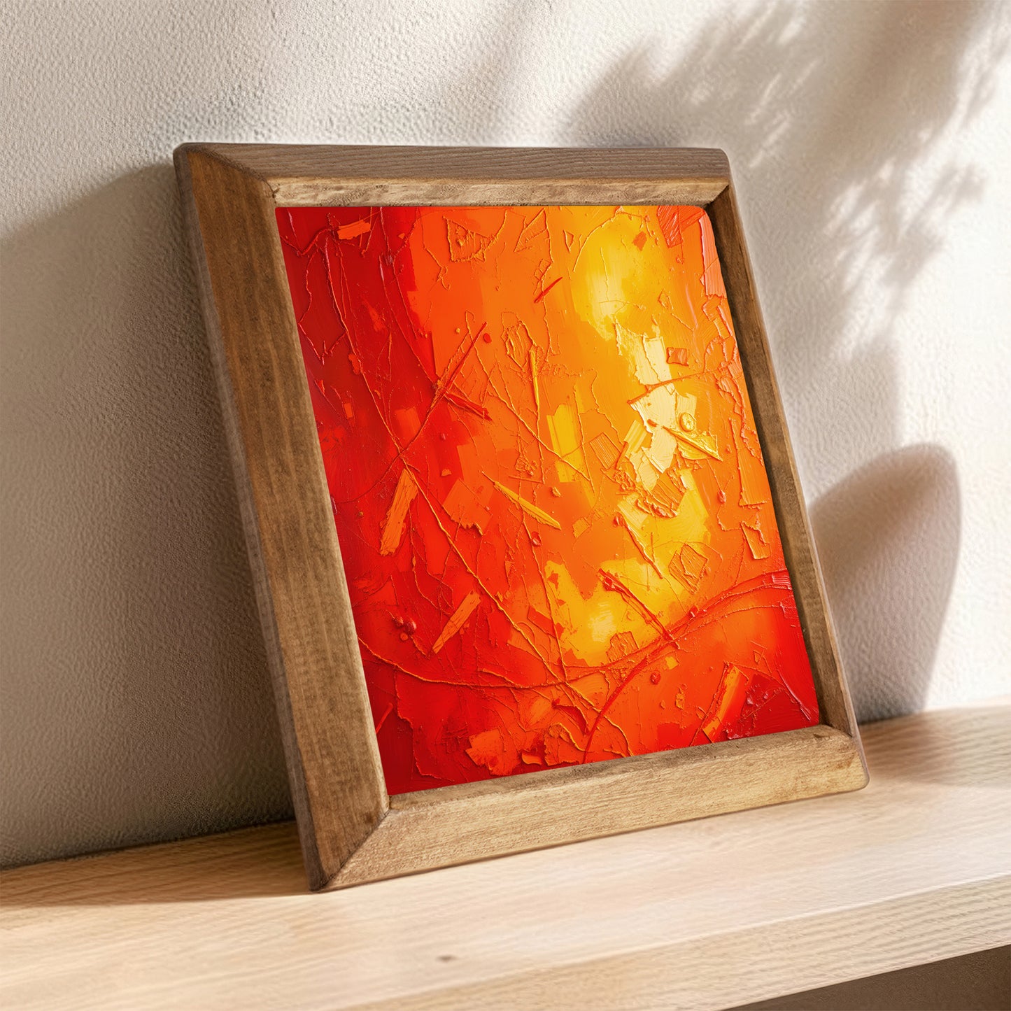 Red Sun Stone Wall Art
