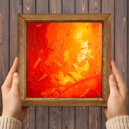 Red Sun Stone Wall Art