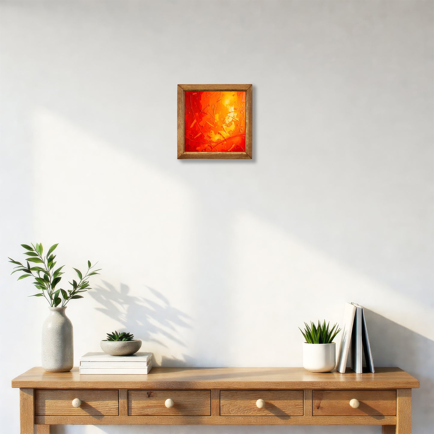 Red Sun Stone Wall Art