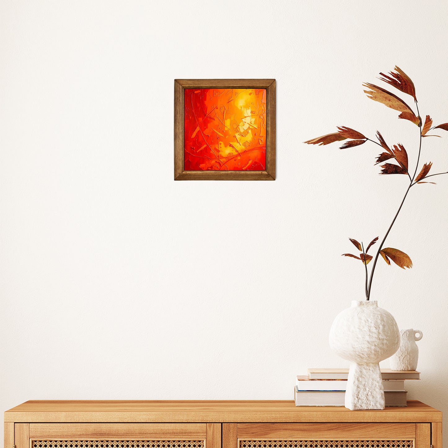 Red Sun Stone Wall Art