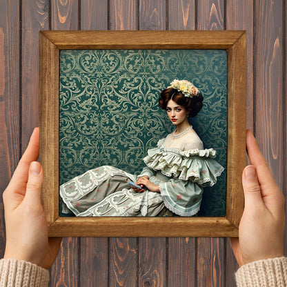 Elegance Lady Portait Stone Wall Art