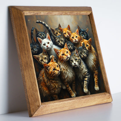 Curious Cats Stone Wall Art