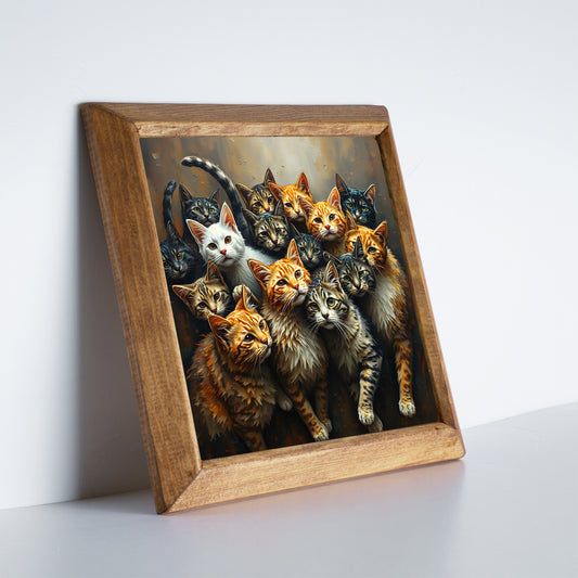 Curious Cats Natural Stone Wall Art