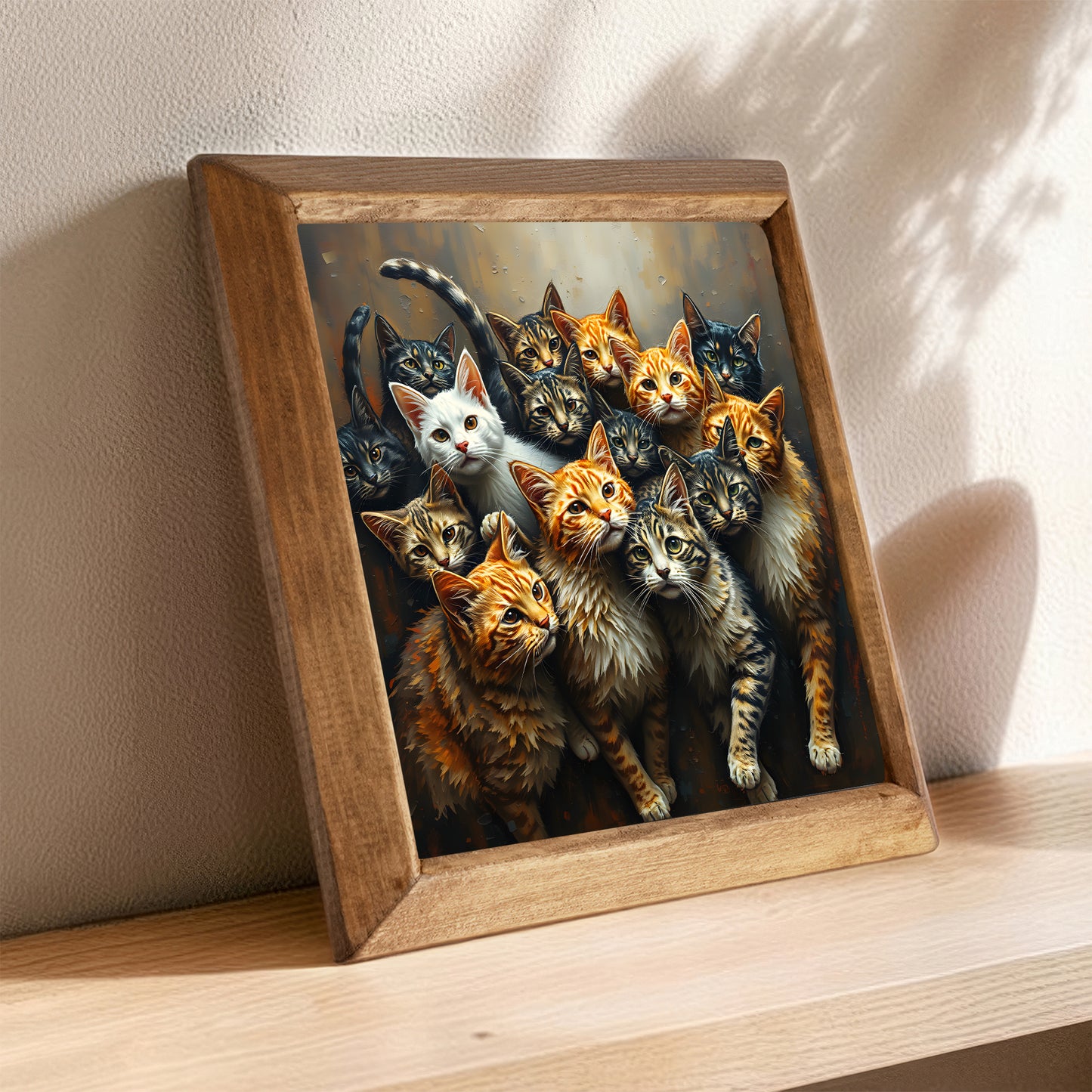 Curious Cats Natural Stone Wall Art