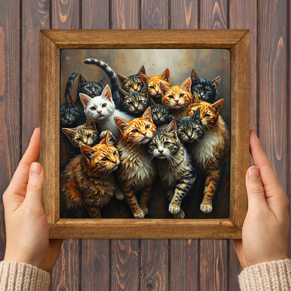 Curious Cats Natural Stone Wall Art