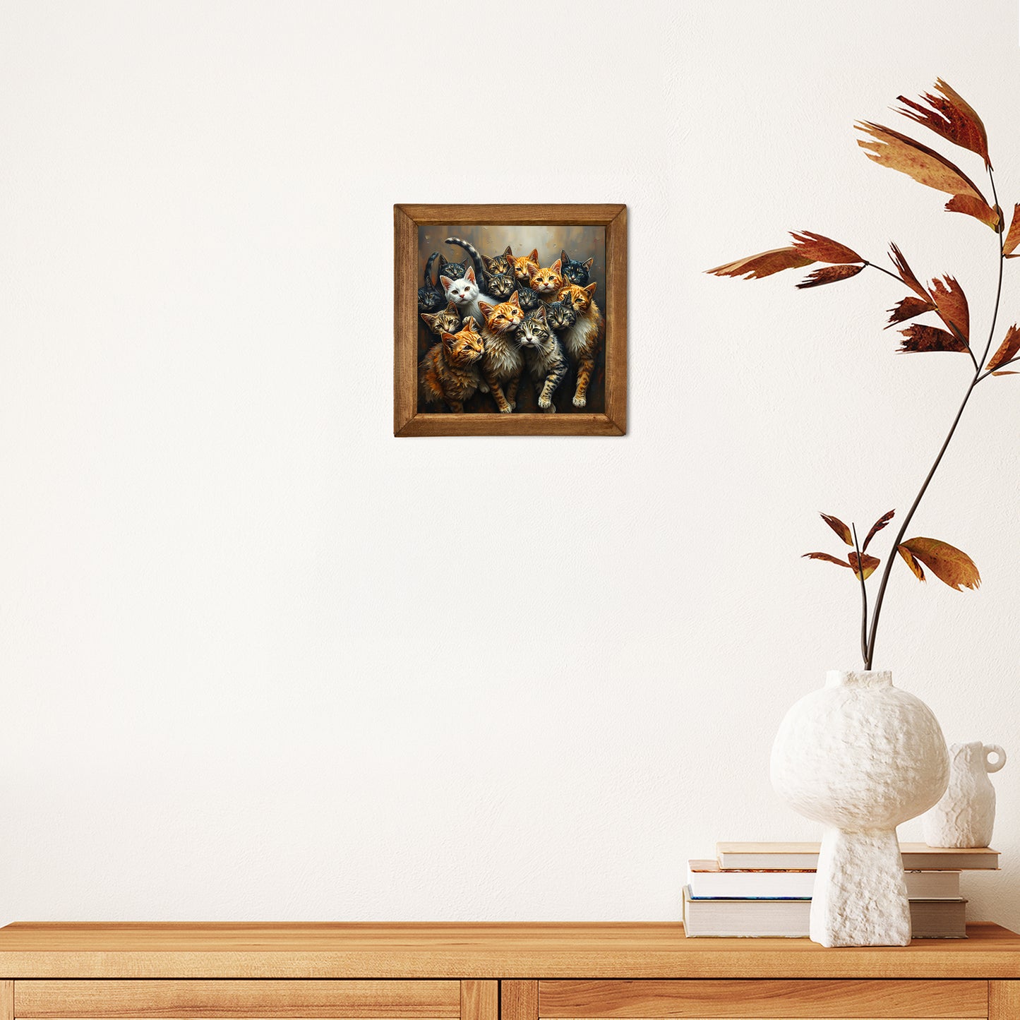 Curious Cats Natural Stone Wall Art