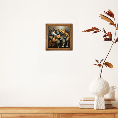 Curious Cats Natural Stone Wall Art