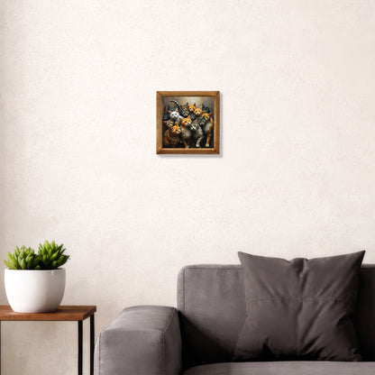Curious Cats Natural Stone Wall Art