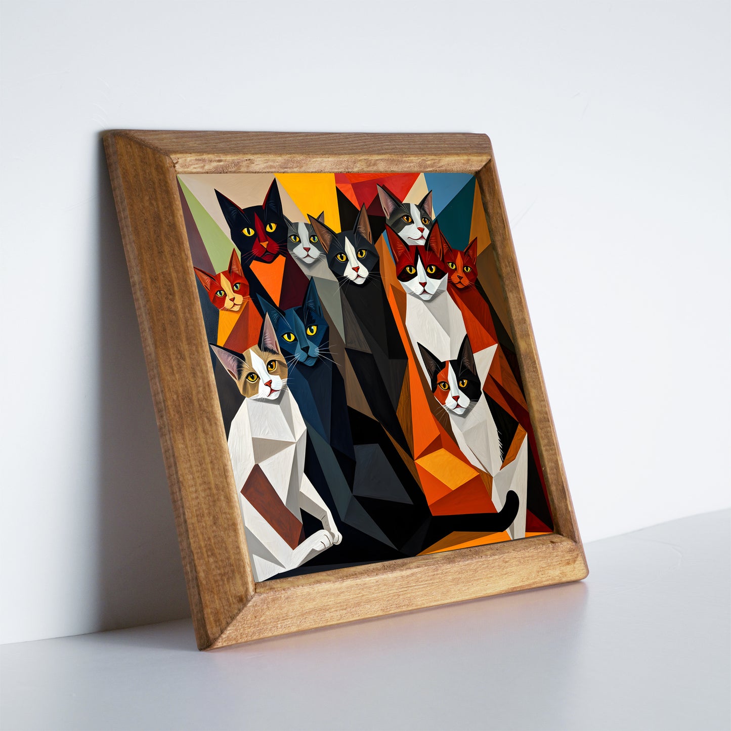 Artful Cats Framed Stone Wall Art