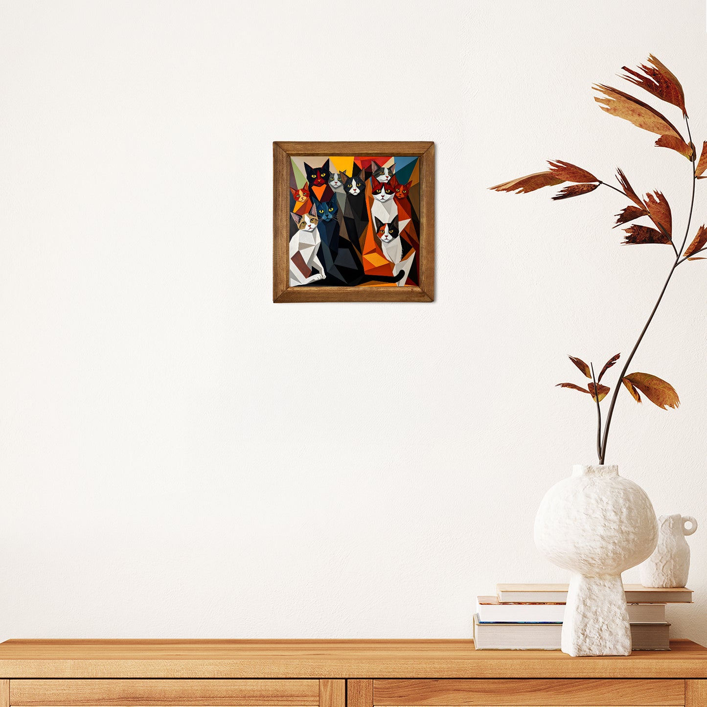 Artful Cats Framed Stone Wall Art
