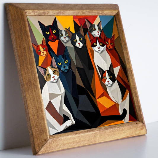Artful Cats Framed Stone Wall Art