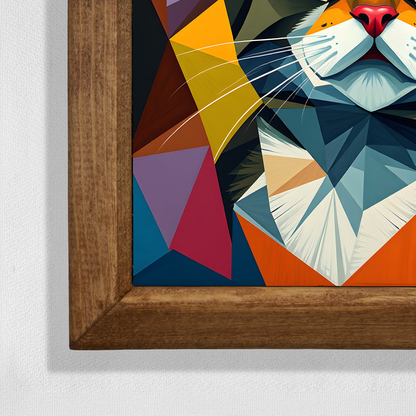 Prism Cat Framed Natural Stone Wall Art