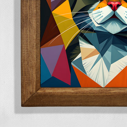 Prism Cat Framed Natural Stone Wall Art