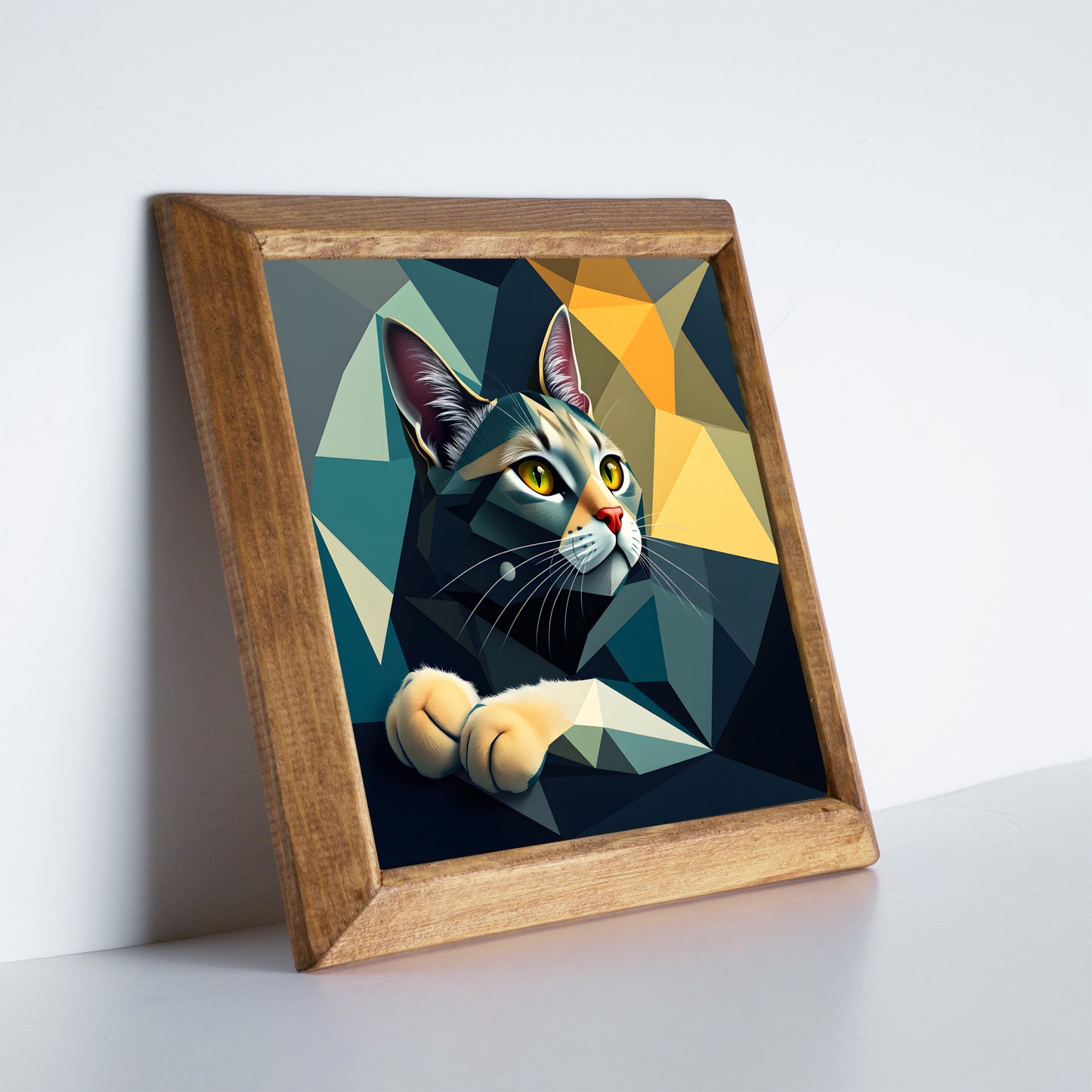 Calm Cat Framed Natural Stone Wall Art