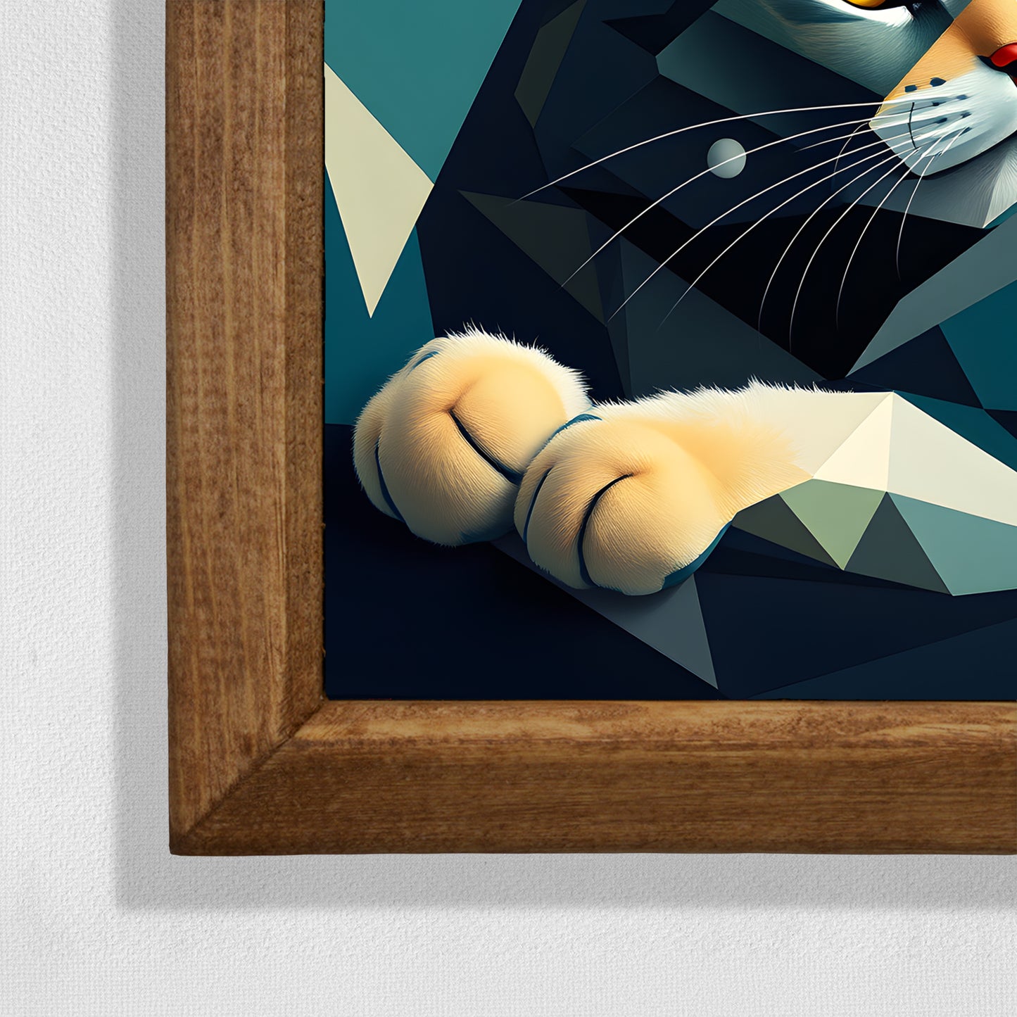 Calm Cat Framed Natural Stone Wall Art