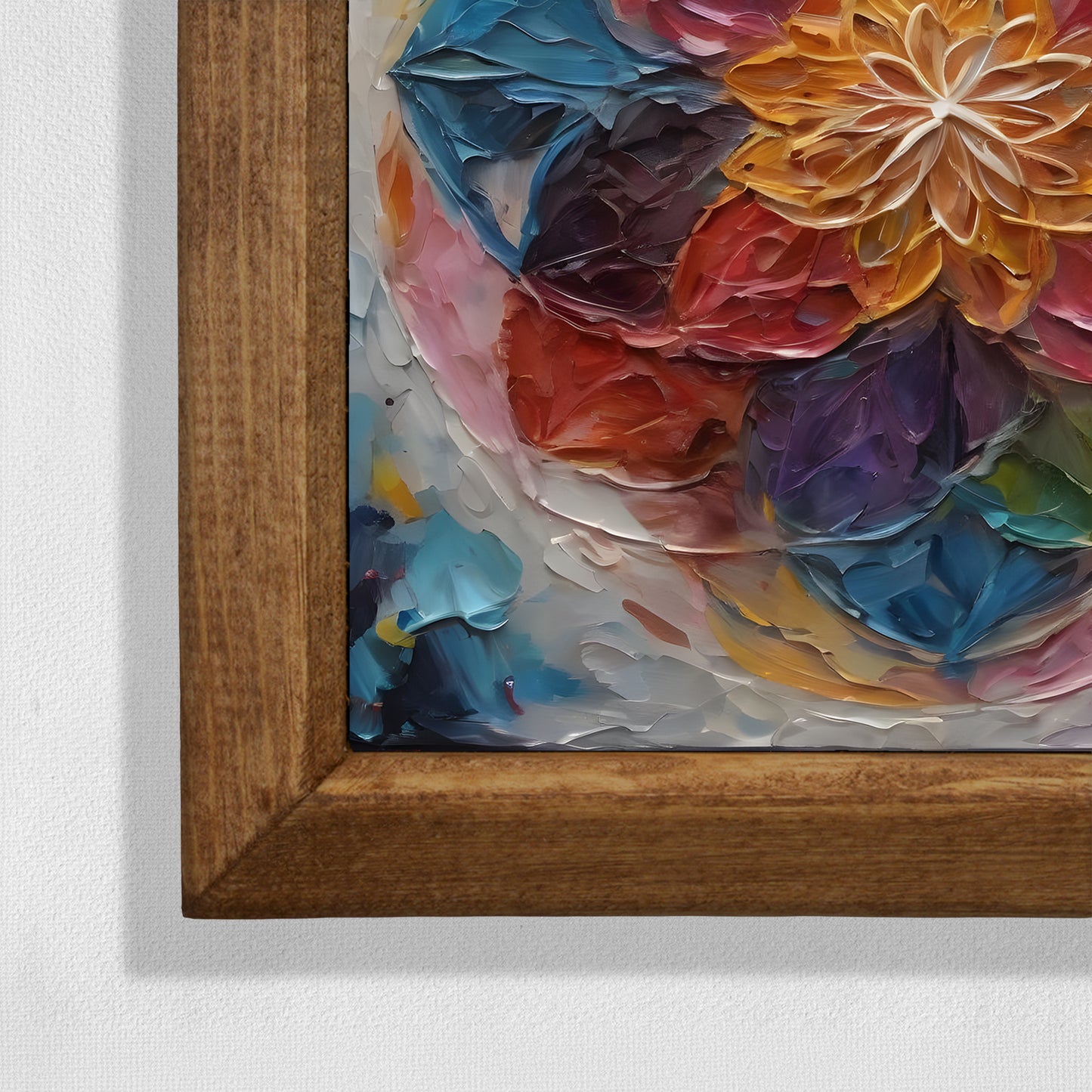 Vibrant Lotus Mandala Natural Stone Wall Art