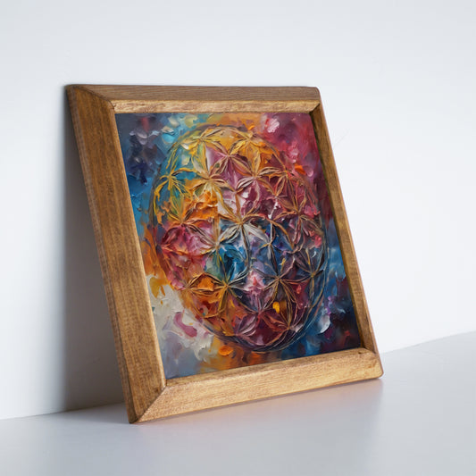 Sacred Geometry Flower of Life Natural Stone Wall Art