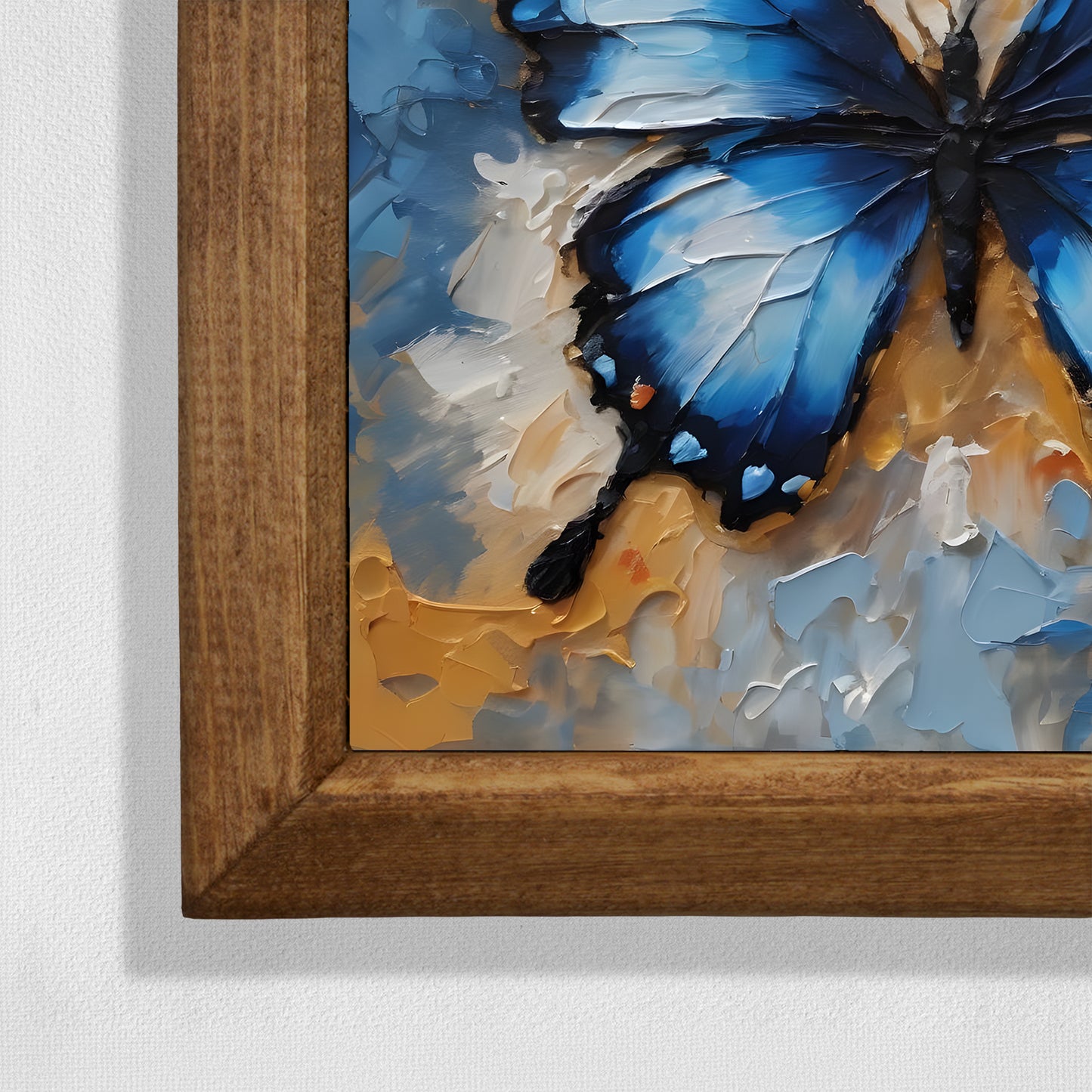 Midnight Blue Butterfly Natural Stone Wall Art