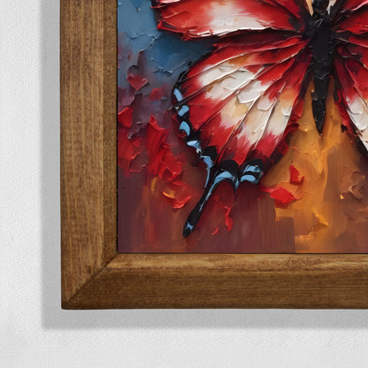 Crimson Butterfly Natural Stone Wall Art