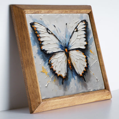 Ivory Butterfly Stone Wall Art