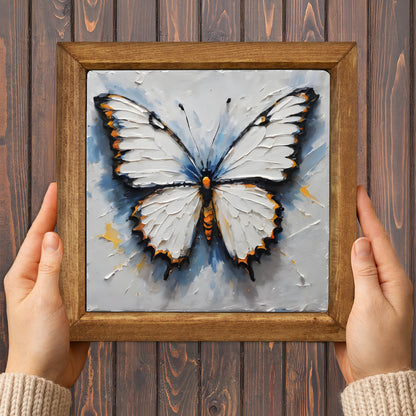 Ivory Butterfly Natural Stone Wall Art