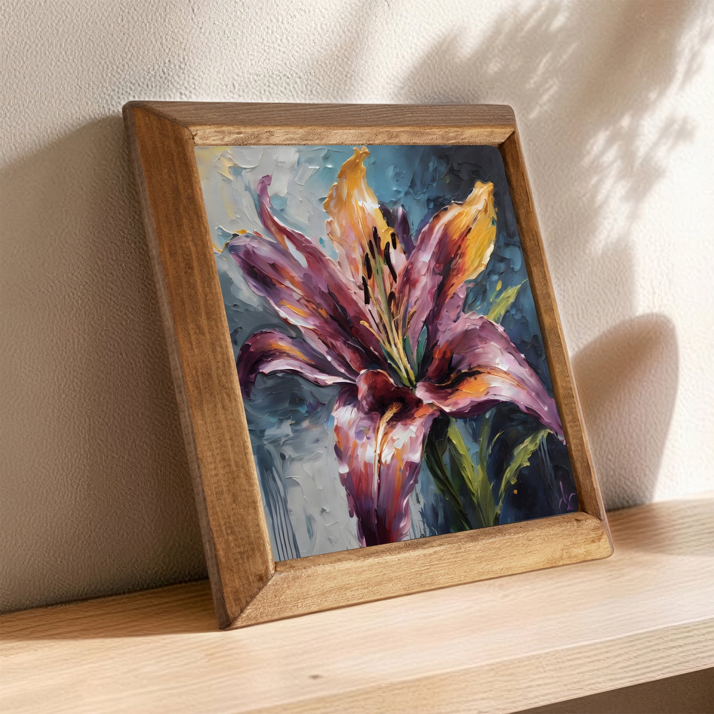 Blush Lily Natural Stone Wall Art