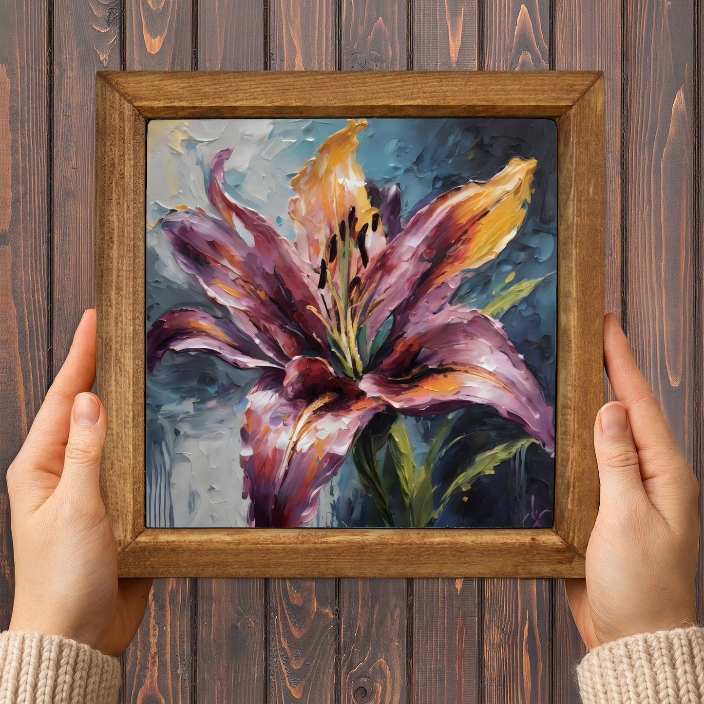 Blush Lily Natural Stone Wall Art