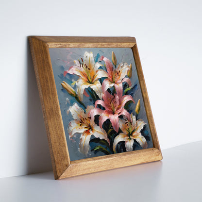 Lily Bloom Trio Stone Wall Art Set