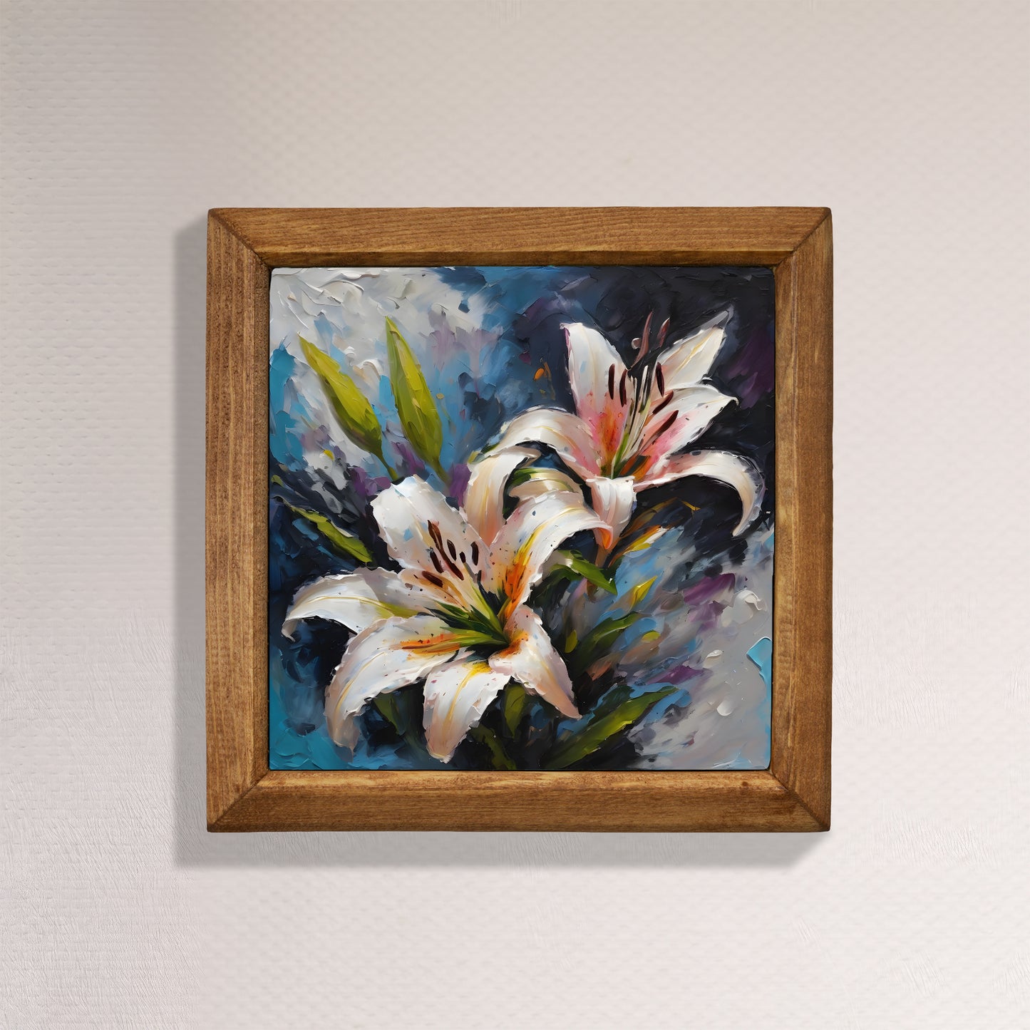 White Lily Natural Stone Wall Art
