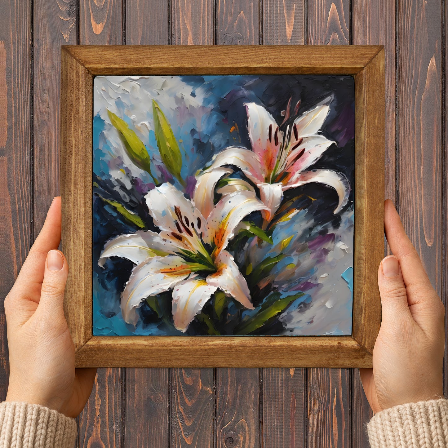Lily Bloom Trio Stone Wall Art Set