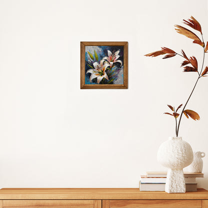 White Lily Natural Stone Wall Art