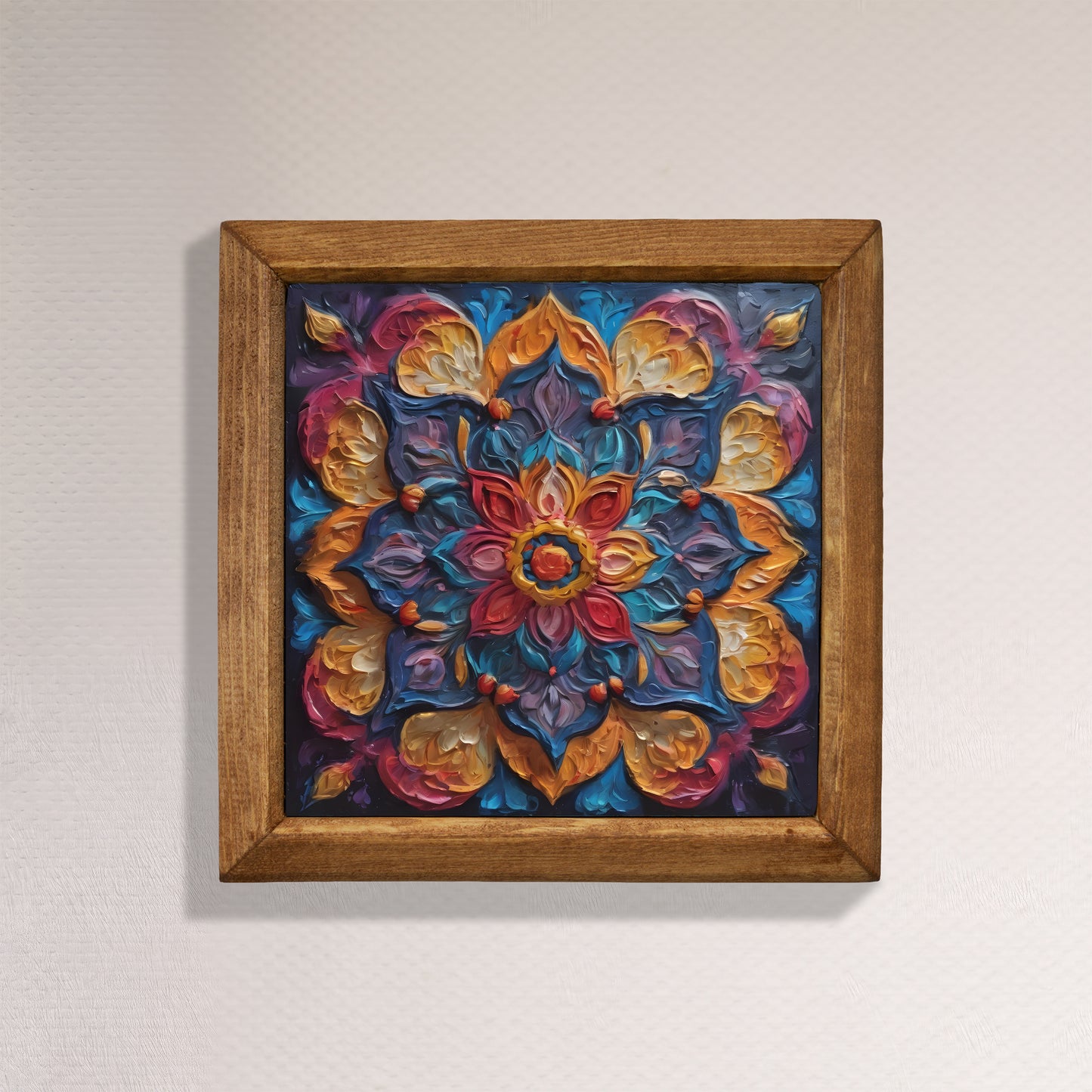 Jewel Tone Mandala Natural Stone Wall Art