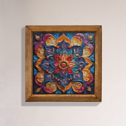 Jewel Tone Mandala Natural Stone Wall Art