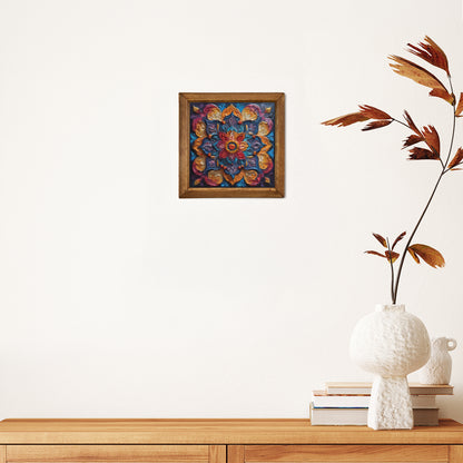 Jewel Tone Mandala Natural Stone Wall Art