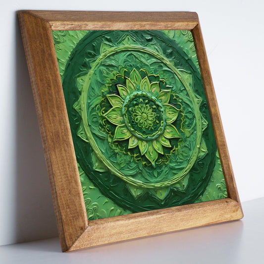 Emerald Mandala Stone Wall Art