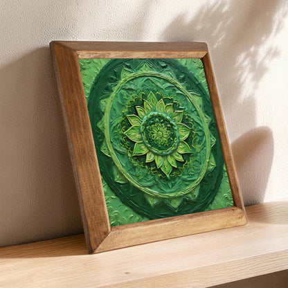 Emerald Mandala Natural Stone Wall Art