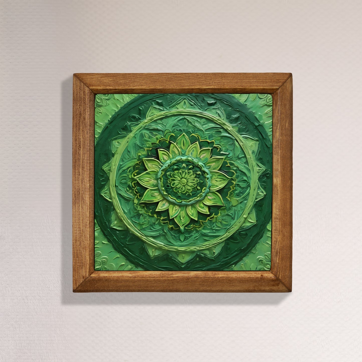 Emerald Mandala Natural Stone Wall Art