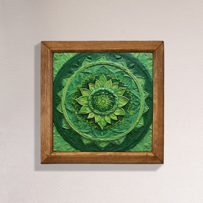 Emerald Mandala Natural Stone Wall Art