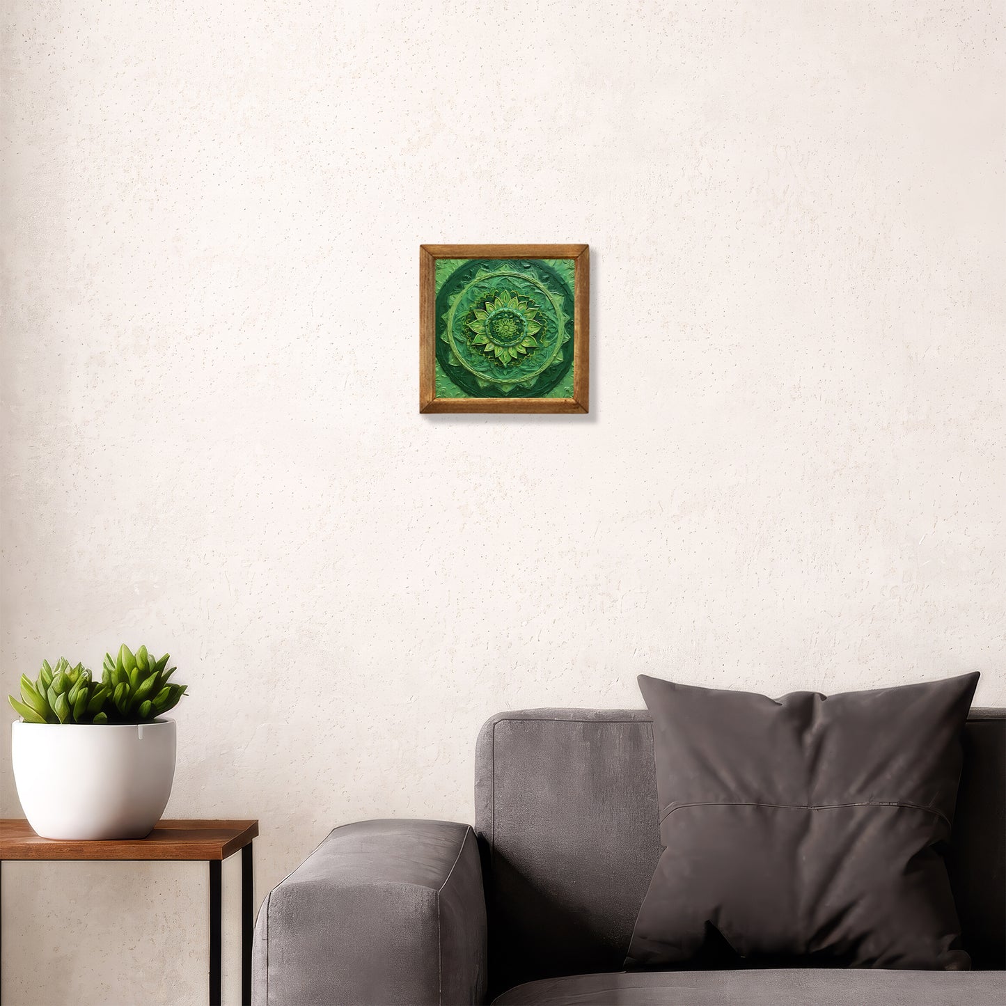 Emerald Mandala Natural Stone Wall Art