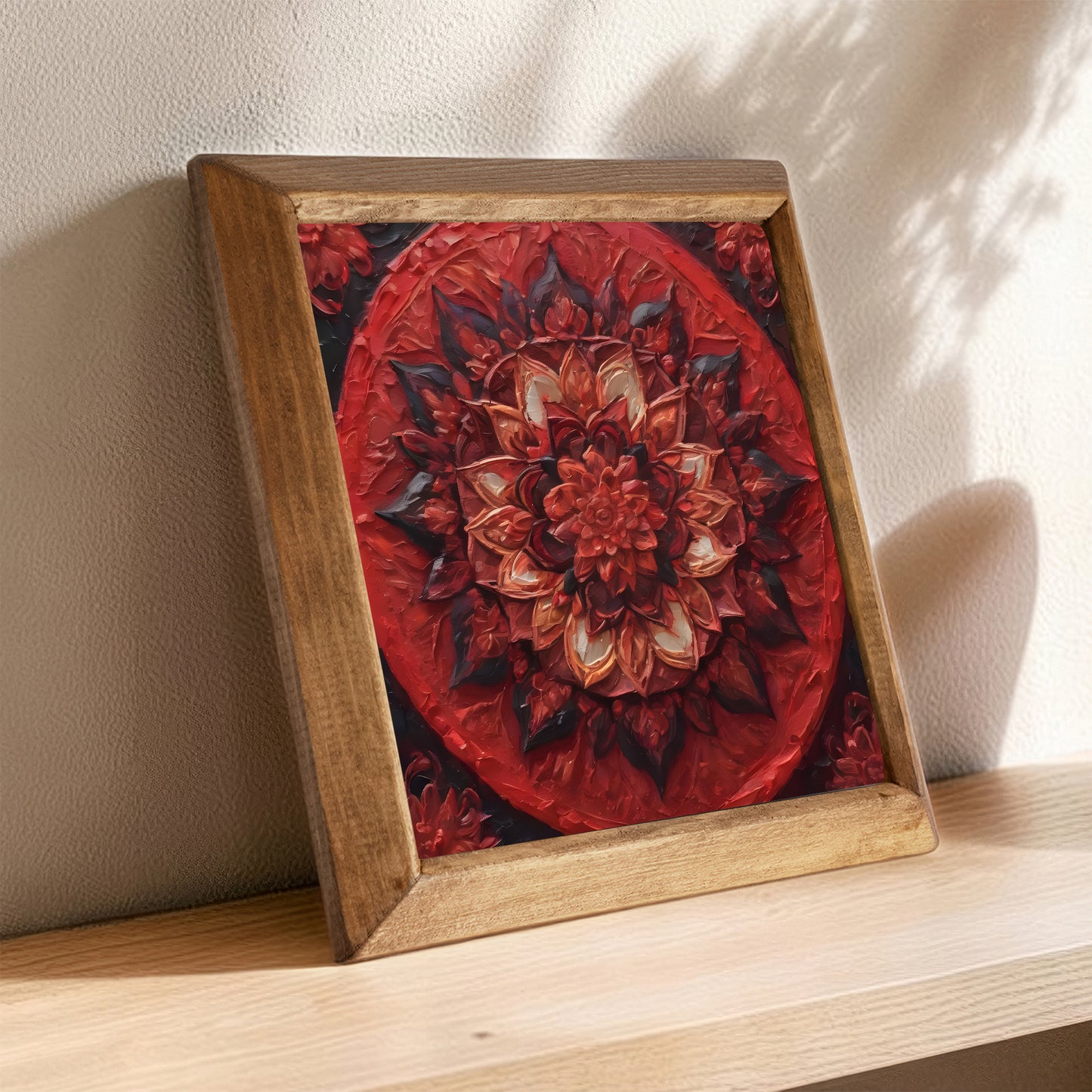 Ruby Mandala Natural Stone Wall Art