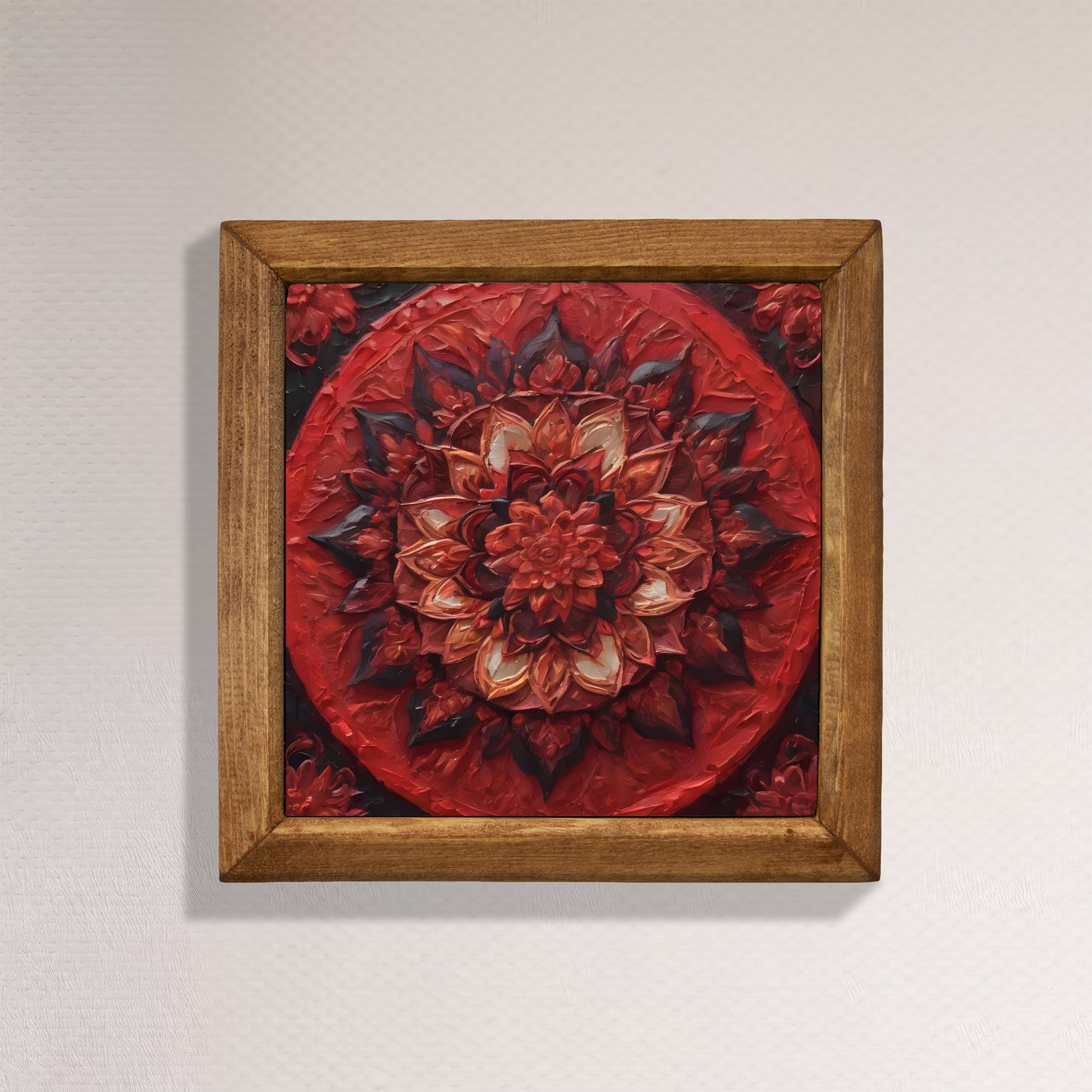 Ruby Mandala Natural Stone Wall Art